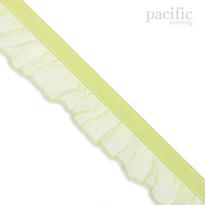 20mm Sheer Stretch Ruffle Elastic Trim 280042RF Yellow