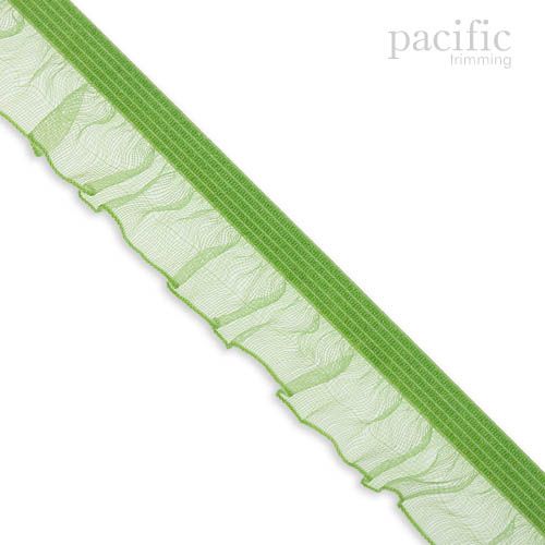 20mm Sheer Stretch Ruffle Elastic Trim 280042RF Green