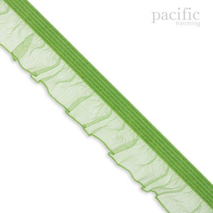 20mm Sheer Stretch Ruffle Elastic Trim 280042RF Green