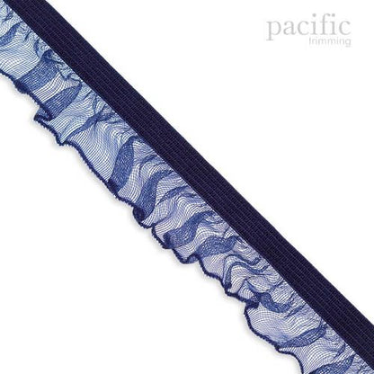 20mm Sheer Stretch Ruffle Elastic Trim 280042RF Navy Blue