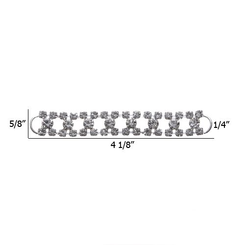 0.25 Inch Rhinestone Connector Crystal/Silver