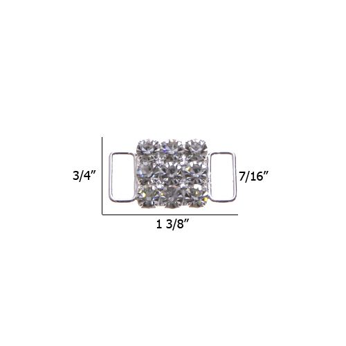 0.44 Inch Rhinestone Connector Crystal/Silver