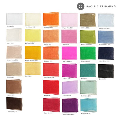 Organdy Sheer Organza Ribbon Color Chart