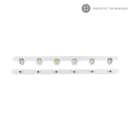 Spring Steel Corset Busk with Nickel Clasps