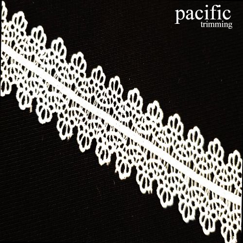 1.25 Inch Polyester Lace Trim White